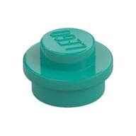 Plate Round 1 x 1 with Solid Stud em Turquesa escuro