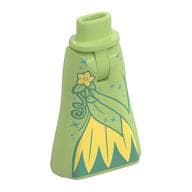 Minidoll Hips and Full Length Skirt with Sand Green Trim, Yellow Flowers, Leaves Print