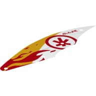 Sail with Bright Light Orange Panel, Red Flames, Circle with Red Ninjargon Character Print