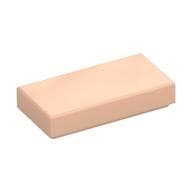 Tile 1 x 2 with Groove em Nougat claro