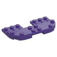 Plate Round Corners Double 4 x 8 with 2 x 2 Cutout and 2 x 8 Raised Studs, Reduces Nubs em Roxo escuro
