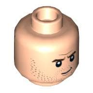 Minifig Head Indiana Jones, Eyebrows, Stubble Beard, Raised Eyebrow Frowning / Spider Webs Print