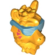Minifig Head Special, Llama with Dark Pink Triangles and Medium Azure Glasses Print