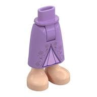 Minidoll Hips and Skirt with Ankles with Medium Lavender Skirt, Lavender Trim