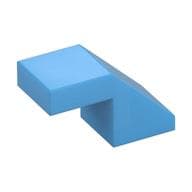 Brick Sloped 45° 2 x 1 with 2/3 Inverted Cutout and no stud em Azul médio