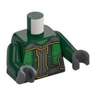 Torso Armor with Dark Bluish Gray Panels Print, Dark Green Arms, Dark Bluish Gray Hands