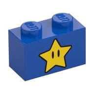 Brick 1 x 2 with Star with Eyes Print