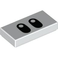Tile 1 x 2 with Oval Black Eyes Print