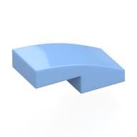 Brick Curved 2 x 1 No Studs [1/2 Bow] em Azul vivo claro