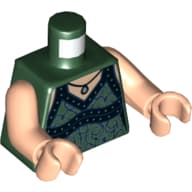 Torso, Dress, Dark Blue Filigree, Pendant Print, Light Nougat Arms and Hands