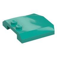 Brick Wedged, Curved Triple 4 x 4 x 2/3, 2 Studs em Turquesa escuro