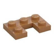 Plate 2 x 3 with 1 x 1 Cutout em Nougat médio