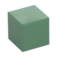 Minifig Head Special, Cube [Plain] em Verde areia