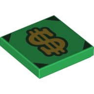 Tile 2 x 2 with Dollar Sign, Black Corners Print