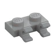 Plate Special 1 x 2 with Clips Horizontal [Open O Clips] em Cinza azulado claro