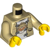 Torso Jacket, White Shirt, Clamps, Grinning Monkey Print, Tan Arms, Yellow Hands