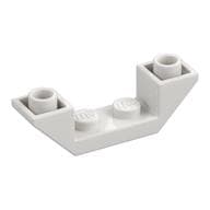 Brick Sloped Inverted 45° 4 x 1 Double with 1 x 2 Recessed em Branco