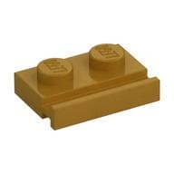 Plate Special 1 x 2 with Door Rail em Dourado perolado