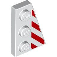 Wedge Plate 3 x 2 Right with Red Stripes Print