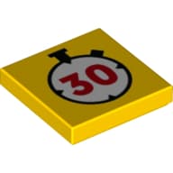 Tile 2 x 2 with Stopwatch with '30' Print