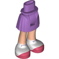 Minidoll Hips and Short Skirt with White Shoes, Coral Soles Print [Thick Hinge]