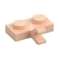 Plate Special 1 x 2 with Clip Horizontal on Side em Nougat claro