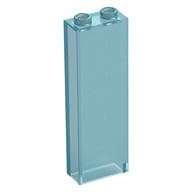 Brick 1 x 2 x 5 without Side Supports em Azul claro translúcido opala
