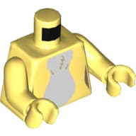 Torso, White Fur Print, Bright Light Yellow Arms and Hands