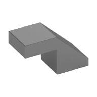 Brick Sloped 45° 2 x 1 with 2/3 Inverted Cutout and no stud em Prata metálico