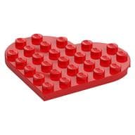 Plate Angled 6 x 6 Heart Shape em Vermelho