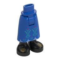 Minidoll Hips and Skirt with Ankles Flowers, Black Shoes with Gold Decorations Print