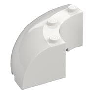 Brick Round Corner 6 x 6 x 2 em Branco