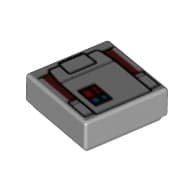 Tile 1 x 1 with Red/Blue Buttons, Pocket Print