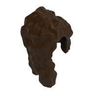 Hair Long with Part over Face, Ponytail em Marrom escuro