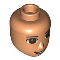 Minidoll Head Male, Dark Brown Eyes, Open Mouth Smile Print