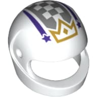 Helmet, Standard with Dark Purple Shooting Stars, Gray Checks, and Gold Crown Print
