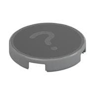 Tile Round 2 x 2 with '?' on Black Background Print