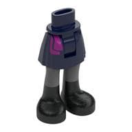 Minidoll Hips and Short Skirt with Dark Blue Skirt with Magenta Decoration, Black Boots