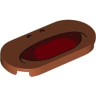 Tile Round 2 x 4 with Face, Big Open Mouth, Tongue Print