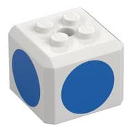 Brick Special Cube with 2 x 2 Studs on Top, and Blue Circles Print