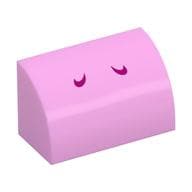 Brick Curved 1 x 2 x 1 No Studs with Dark Pink Lines (Yoshi Nostrils) Print