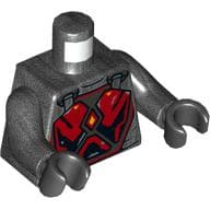 Torso, Armor, Dark Red Chest Plate Print (Gar Saxon), Pearl Titanium Arms, Black Hands