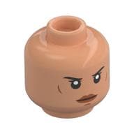 Minifig Head AT-AT Driver / Stormtrooper, Eyebrows, Reddish Brown Lips and Cheek Lines, Serious Print