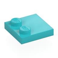 Plate Special 2 x 2 with Only 2 studs em Celeste médio