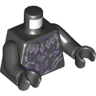 Torso, Armor with Dark Purple and Lavender Plates, Tooth Necklace Print, Black Arms and Hands