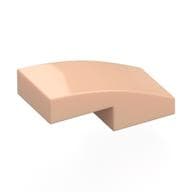 Brick Curved 2 x 1 No Studs [1/2 Bow] em Nougat claro