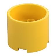 Brick Round 3 x 3 x 2 Recessed Center with 2 x 2 Studs and Axle Hole em Amarelo