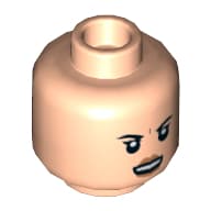 Minifig Head Stormtrooper, Eyelashes, Peach Lips, Angry Print