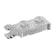 Plate Special 1 x 2 with Clip Horizontal on End em Transparente