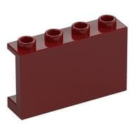 Panel 1 x 4 x 2 with Side Supports - Hollow Studs em Vermelho escuro